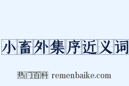 小畜外集序近义词是什么意思的图片
